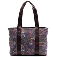 SHOPPING BAG 502 EFFETTO NYLON ALV BY ALVIERO MARTINI MOKA