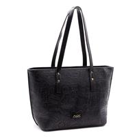 BORSA A SPALLA SHOPPER ALV BY ALVIERO MARTINI NERO DEBOSSED