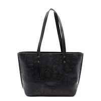 BORSA A SPALLA SHOPPER ALV BY ALVIERO MARTINI NERO DEBOSSED