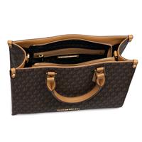 SHOPPING BAG LARGE 11120 MONOGRAM MARRONE ROCCO BAROCCO