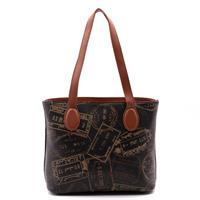 SHOPPING BAG BIG LOGO ALV BY ALVIERO MARTINI MOKA