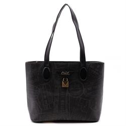 SHOPPING BAG BIG LOGO ALV BY ALVIERO MARTINI NERO