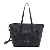 SHOPPING BAG PASSPORT CLASSIC ALV BY ALVIERO MARTINI NERO