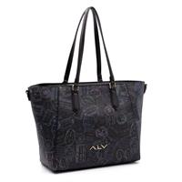 SHOPPING BAG PASSPORT CLASSIC ALV BY ALVIERO MARTINI NERO