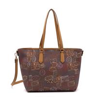 SHOPPING BAG PASSPORT CLASSIC ALV BY ALVIERO MARTINI MOKA