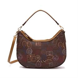 HOBO BAG PASSPORT CLASSIC ALV BY ALVIERO MARTINI MOKA