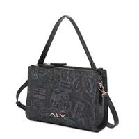 BORSA A SPALLA TRE ZIP PASSPORT CLASSIC BLACK