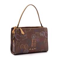 BORSA A SPALLA TRE ZIP PASSPORT CLASSIC MOKA