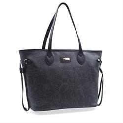 SHOPPING BAG PASSPORT ALV ALVIERO MARTINI NERO