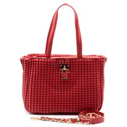 SHOPPING BAG LEDA ROCCO BAROCCO ROSSO