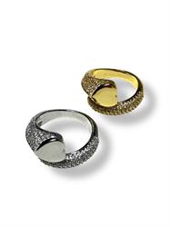 ANELLO CHIODO CUORE CON STRASS ORO