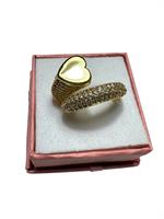 ANELLO CHIODO CUORE CON STRASS ORO