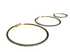 ORECCHINI CERCHIO STRASS GOLD GRANDE